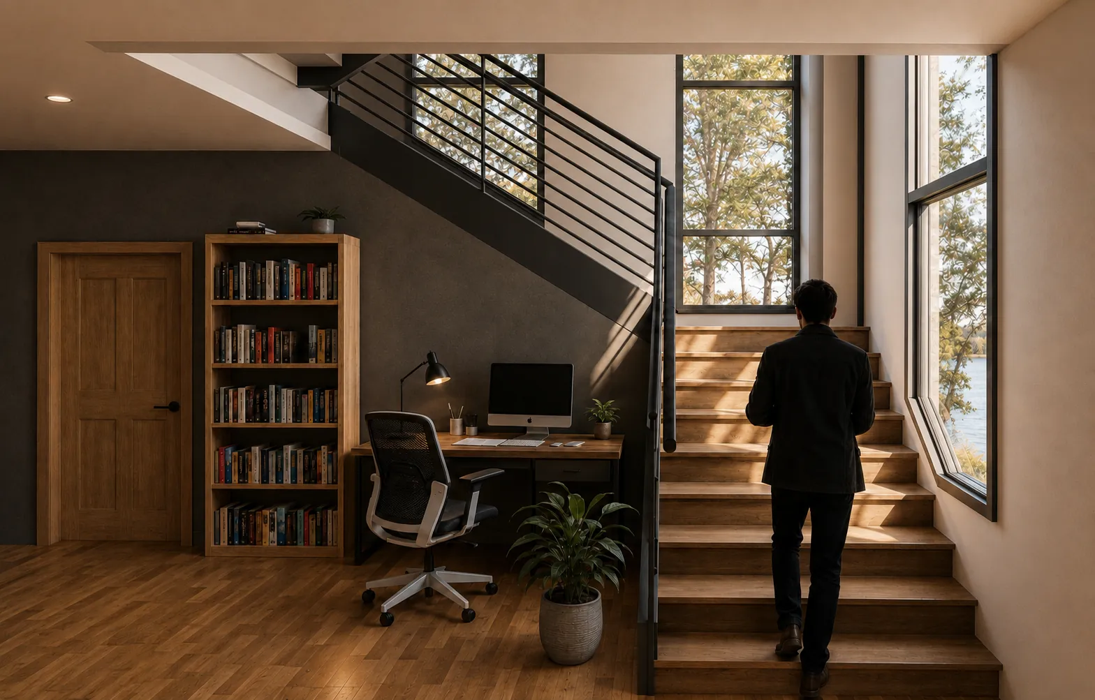 Lake Aleeda library and stair